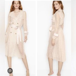 Victoria's Secret NWT Sheer Lace Robe Double
Breasted Trench Coat